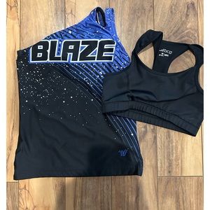 Girls Dance Cheer workout top and bra size medium: bundle and save.